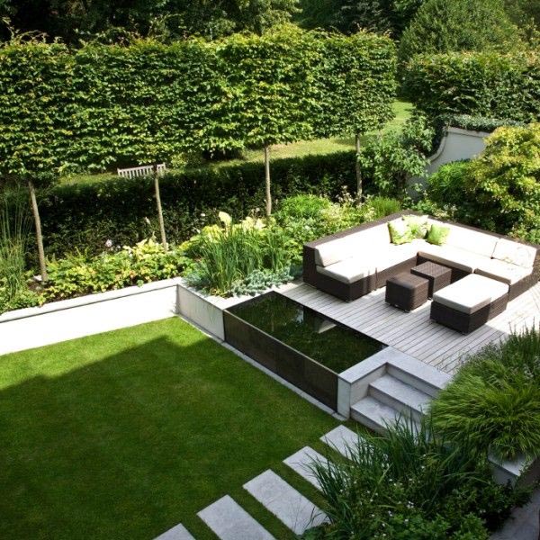 长方形别墅花园设计怎么才好看,12个联排别墅长方形花园设计图片给你