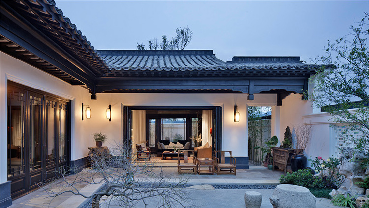 中式小别墅花园景观设计-成都一方园林