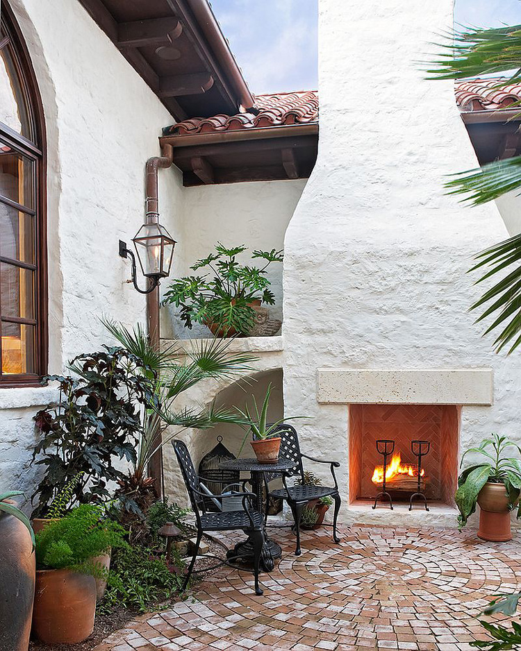 16款大气的壁炉别墅庭院设计案例 (1)-成都一方园林绿化公司