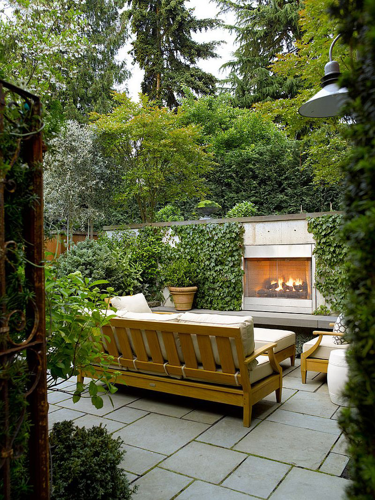 16款大气的壁炉别墅庭院设计案例 (12)-成都一方园林绿化公司