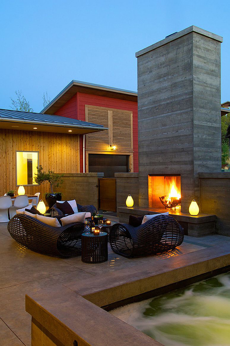 16款大气的壁炉别墅庭院设计案例 (5)-成都一方园林绿化公司