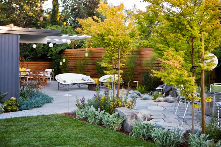 小别墅花园设计实景图现代风格（1）-成都一方园林绿化公司