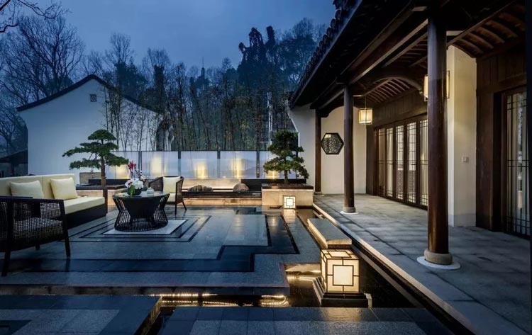 新中式别墅花园装修实景图片雷竞技在线官网-成都一方园林绿化公司