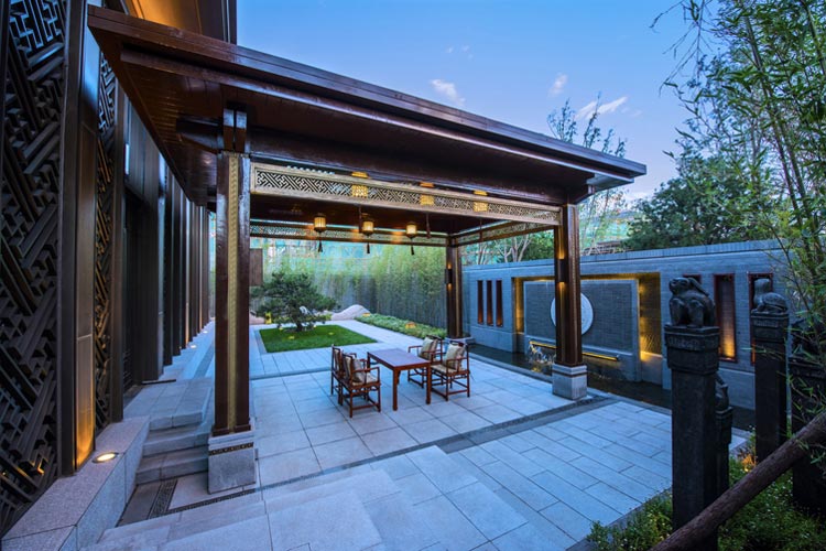 新中式别墅花园装修实景图片案例-成都一方园林绿化公司