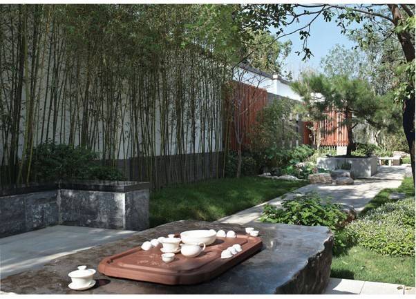 新中式别墅庭院景观设计技巧与方法_现代新中式别墅庭院景观实景图-成都一方园林绿化公司-1