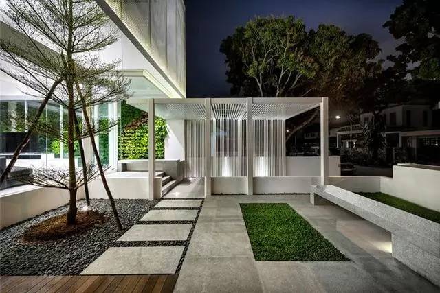 100多平现代风别墅庭院设计实景图片案例-成都一方园林绿化公司-1