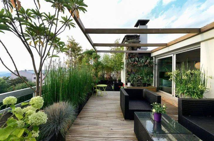 27个楼顶花园设计实景图案例-成都一方园林绿化公司